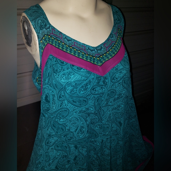 Beautiful Dress Plus Size 1X petite Catherines new blue summer Paisely Print - Picture 3 of 5